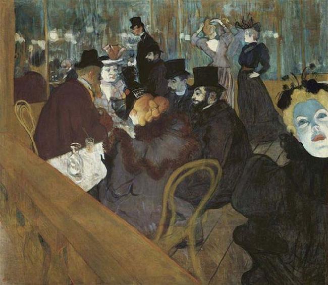 Henri de toulouse-lautrec Self portrait in the crowd, at the Moulin Rouge France oil painting art